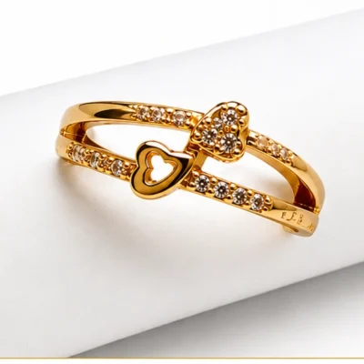 Heart Charm Solitaire Ring