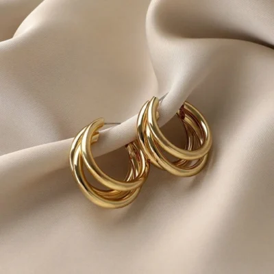 Golden Trio Hoop Earrings