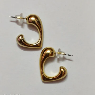 Golden Crescent Hoop Earrings