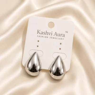 Luna Drop Hoop Earrings