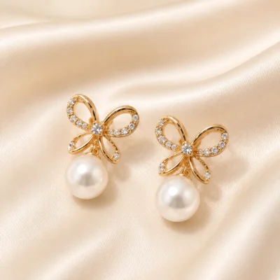 Royal Butterfly Pearl Studs