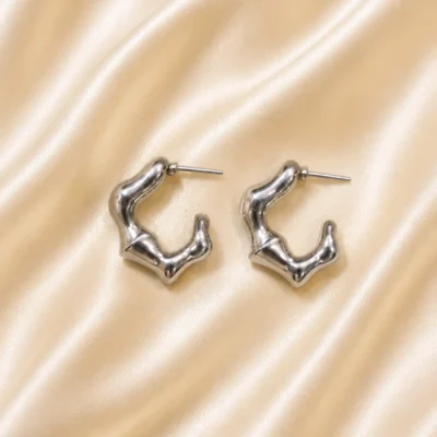 Crystal Heart Hoops